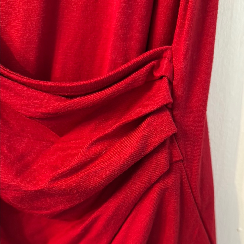 Lauren Ralph Lauren Red Draped Sleeveless Blouse - Picture 4 of 6
